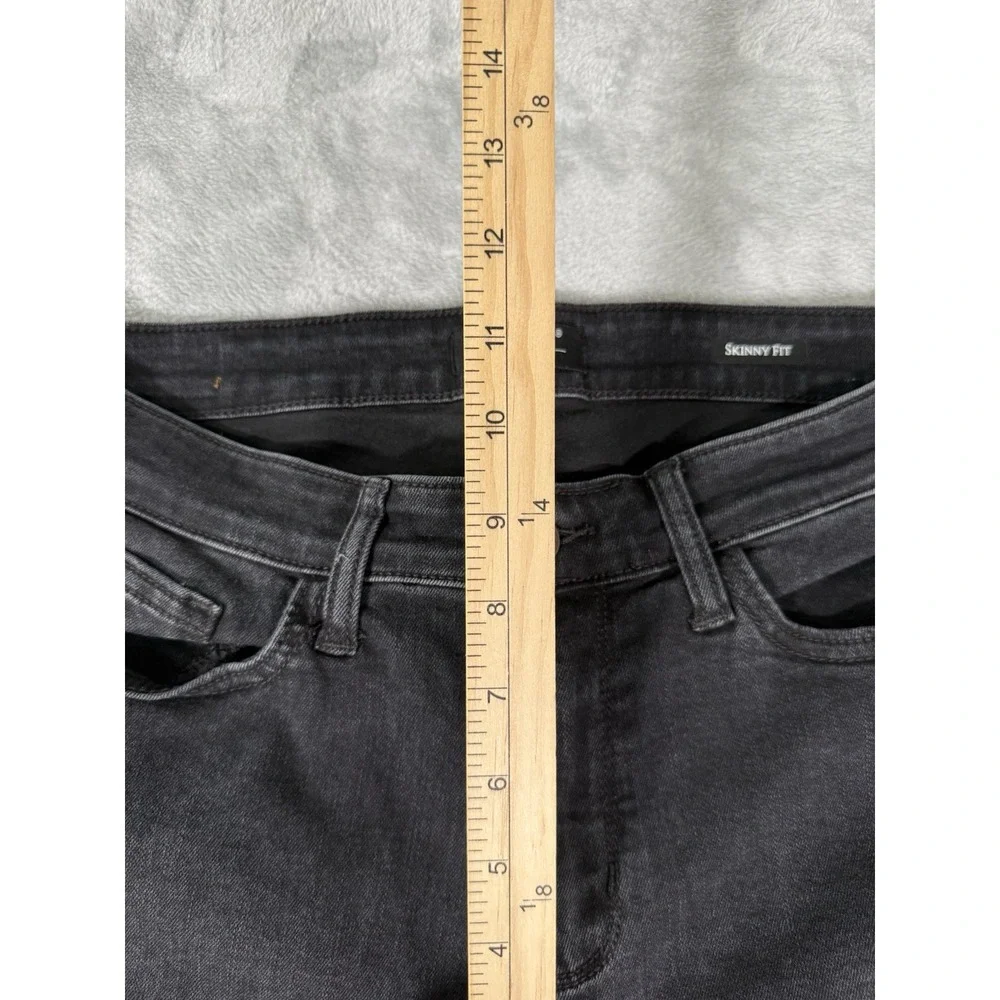 Judy Blue‎ Jeans Womens 11/30 Black Destroyed Mid Rise Skinny